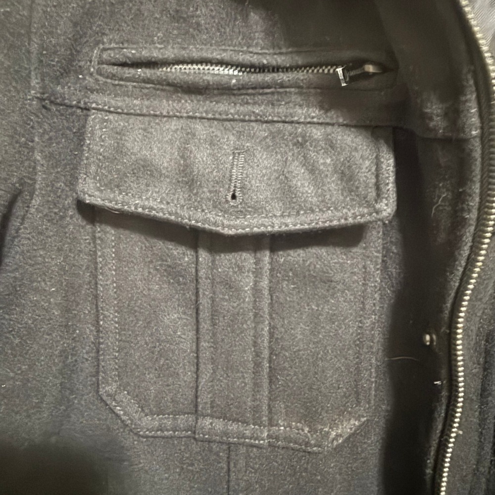 GUESS Mens Hooded Pea Coat Black Quilted Lining Utility Coat XL 111AB633 - Picture 8 of 16